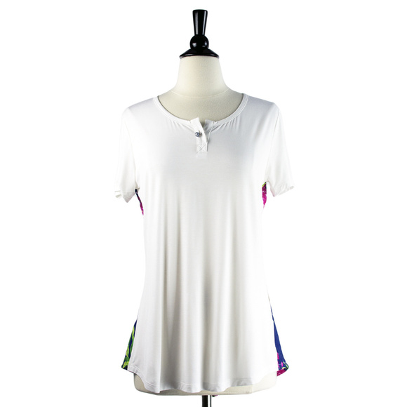 ARATTA | White Tee with Contrast Floral Back - Picture 4 of 5